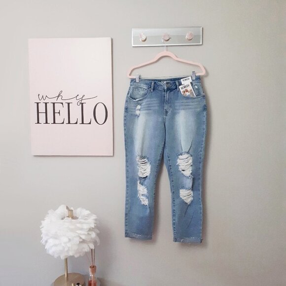 NWT Rewash light wash blue denim high rise stretch jeans - Picture 6 of 8